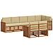 Set divani 8 pcs Naturale e Beige Legno di Acacia Massello - Foto miniatura 1