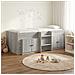 Struttura Letto Loft con Armadietto 3 pz Sonoma grigio - Foto miniatura 2