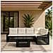 Set Divano da Giardino 6 pz Nero e Bianco Crema polyrattan - Foto miniatura 4