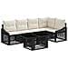 Set Divano da Giardino 6 pz Nero e Bianco Crema polyrattan - Foto miniatura 1