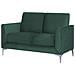 Divano 2 Posti In Tessuto Vellutato Verde Fenes - Foto miniatura 5