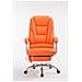 Sedia da ufficio massaggiante PACIFIC, poltrona relax con poggiapiedi estraibile, altezza regolabile, in similpelle, ergonomica, girevole, con ruote, capacità di carico massimo 150 kg arancione - Foto miniatura 2