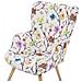 Sedia Wingback E Poggiapiedi Con Motivo Floreale Color Crema Vejle - Foto miniatura 8