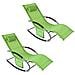Set 2 Sdraio a Dondolo con Poggiatesta 62x158x86 cm Verde - Foto miniatura 1