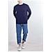 Uomo - Maglia Girocollo In Cotone Pima Blu - Foto miniatura 2