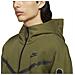 Felpa Da Uomo Con Cappuccio E Full Zip Tech Fleece Verde Taglia L Cod Cu4489-326 - Foto miniatura 3