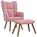 Poltrona Relax con Poggiapiedi Rosa in Velluto - Foto miniatura 1