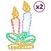 Figure Natalizie Candele Con 144 Led 2 Pz 70x42 Cm - Foto miniatura 2