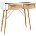 Tavolo Consolle Bianco 80x30x75cm Massello Pino Rattan Naturale - Foto miniatura 3