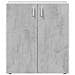 Armadio Multiuso Hialeah, Mobile Ausiliario Basso, Scarpiera A 2 Ante Battenti E 1 Ripiano, Mobile Portascarpe, 80x37h92 Cm, Cemento E Bianco - Foto miniatura 2