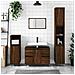 Armadietto Bagno Rovere Marrone 80x33x60cm In Legno Multistrato - Foto miniatura 4