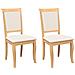 Sedie da Pranzo con Cuscini 2 pz Naturale Legno Massello Hevea - Foto miniatura 1