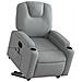 Lusso Casadino -  Poltrona Alzapersona Massaggi Elettrica Grigio Chiaro Tessuto - Foto miniatura 2