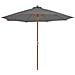 Ombrellone Da Esterni Con Palo In Legno 300 Cm Antracite - Foto miniatura 2