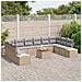 Set Divani da Giardino 11 Pezzi con Cuscini Beige Rattan Sintetico Acacia - Foto miniatura 3