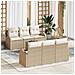Set Divano da Giardino 7 Pezzi con Cuscini Beige Rattan Polietileno - Foto miniatura 2