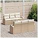 Set Divano da Giardino 7 Pezzi con Cuscini Beige Rattan Polietileno - Foto miniatura 3