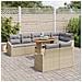 Set Divano da Giardino a 9 Pezzi con Cuscini Beige Polyrattan - Foto miniatura 3