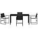 Set da pranzo da giardino 5 pezzi con cuscini Nero Polyrattan - Foto miniatura 7