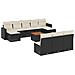 Set Divani da Giardino 11 pz con Cuscini in Polyrattan Nero - Foto miniatura 1