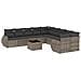 Set Divani da Giardino 11 pz con Cuscini in Polyrattan Grigio - Foto miniatura 1