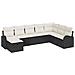 Set Divano da Giardino con cuscino 8 pcs Nero Poly Rattan - Foto miniatura 1
