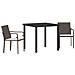 Set da Pranzo per Giardino 3 pcs Marrone Poly Rattan - Foto miniatura 1