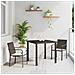 Set da Pranzo per Giardino 3 pcs Marrone Poly Rattan - Foto miniatura 2