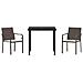 Set da Pranzo per Giardino 3 pcs Marrone Poly Rattan - Foto miniatura 7