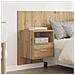 Testata con Comodino 3 pcs Rovere artigianale Legno multistrato - Foto miniatura 4