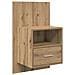 Testata con Comodino 3 pcs Rovere artigianale Legno multistrato - Foto miniatura 6