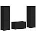 Set mobile TV 5 pcs Nero Legno multistrato - Foto miniatura 1