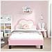 Struttura letto bambini con testata Rosa 90 x 190 cm PU - Foto miniatura 3