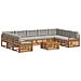 Set divani con cuscino 10 pcs Grigio Naturale e Chiaro - Foto miniatura 1