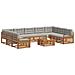Set divani con cuscino 10 pcs Grigio Naturale e Chiaro - Foto miniatura 3