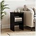 Mobile laterale 2 pcs Nero Ø40 x 50 cm Legno ingegnerizzato - Foto miniatura 4