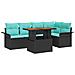 Set Divano da Giardino con archiviazione 6 pcs Nero Poly Rattan - Foto miniatura 1