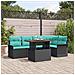 Set Divano da Giardino con archiviazione 6 pcs Nero Poly Rattan - Foto miniatura 2