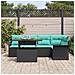 Set Divano da Giardino con archiviazione 6 pcs Nero Poly Rattan - Foto miniatura 3