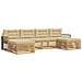 Set divani 6 pcs Bianco e Beige Legno di Acacia Massello - Foto miniatura 1