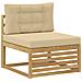Set divani 6 pcs Bianco e Beige Legno di Acacia Massello - Foto miniatura 4