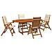 Set da pranzo da esterno con ombrellone 6 pz Bianco Crema - Foto miniatura 1