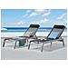 Lettino Sdraio Da Giardino Regolabile In Alluminio Nero Catania Ii - Foto miniatura 8