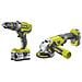 18v Impact Drill / Driver Set - Smerigliatrice Angolare Oneplus 18v - 1 Batteria 18v 2.0 Ah - 1 Batteria 18v 4.0 A - Foto miniatura 1