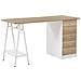 Scrivania Heber Marrone/ Bianco 140 Cm 60 Cm Con Contenitore - Foto miniatura 1