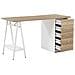 Scrivania Heber Marrone/ Bianco 140 Cm 60 Cm Con Contenitore - Foto miniatura 8