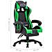 Sedia Da Gaming Con Poggiapiedi Verde E Nera In Similpelle - Foto miniatura 6