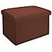 Pouf Pieghevole 49x30x30 Cm In Marone Ambra Â€“ Cassapanca Cubo Contenitore Imbottito De Tessuto A L'ottica Lino Con Coperchio Â€“ Ottomane Poggapiedi Sgabello Panca Poltrona - Foto miniatura 1
