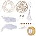 Kit Acchiappasogni 26 Cm Disco In Legno Ø 7 Cm, Perle, Spago, Piume + Washi Tape Dorato 5 M - Foto miniatura 1