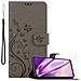 Custodia Compatibile Con Xiaomi Redmi Note 8 Pro In Grigio Fiore - Coperchio Protettivo In Design Floreale Con Chiusura Magnetica, Funzione Stand E Slot Per Carte - Foto miniatura 1